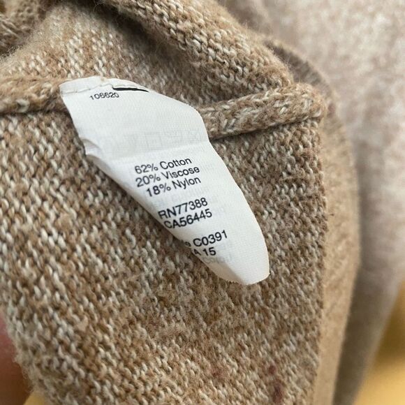 Madewell Oversized Long Sleeve V-Neck Ribbed Hem Cardigan Sweater Brown Small - Picture 10 of 12